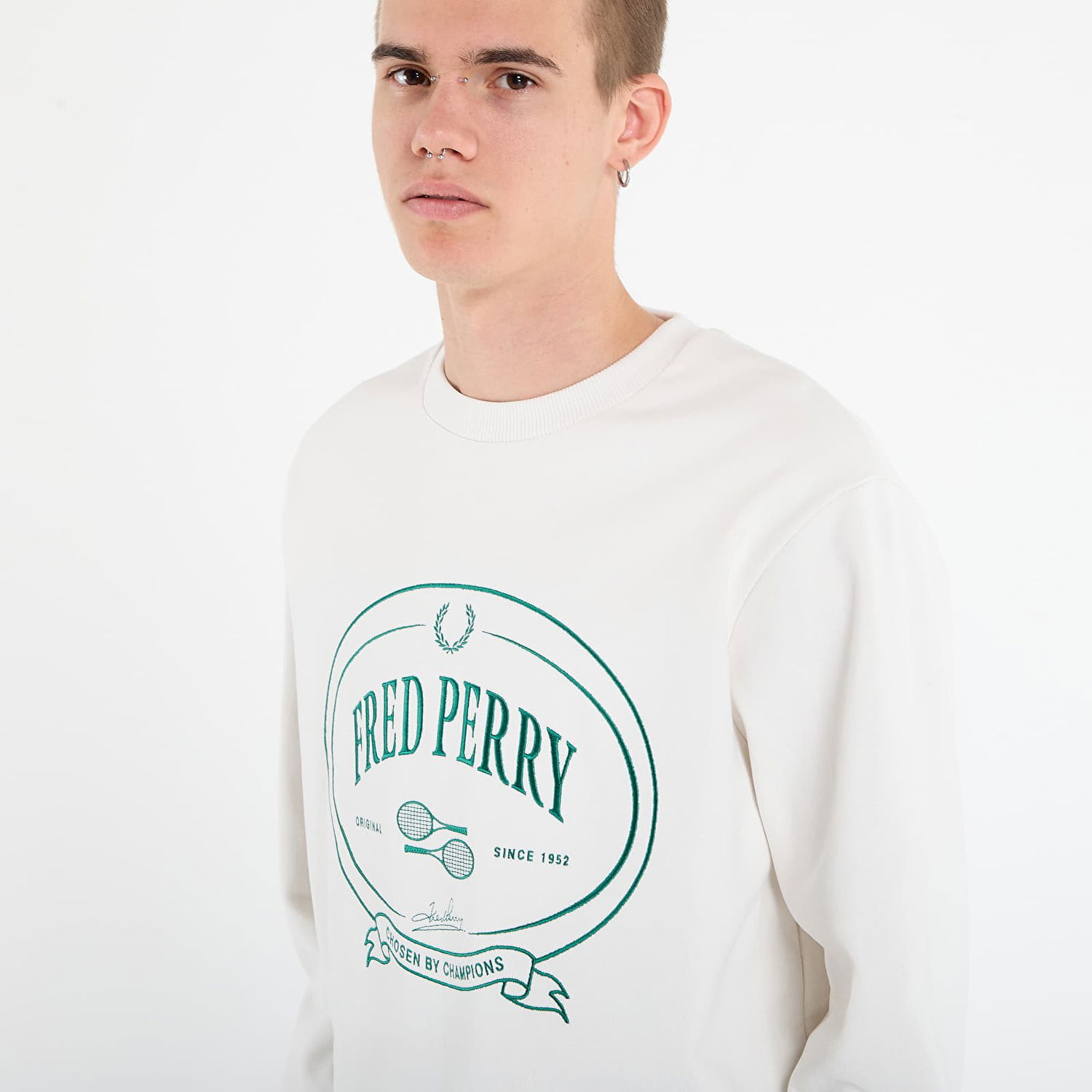Суитчър Fred Perry Fred Perry Chosen By Champions Sweatshirt Бяло | M1605 129, 1