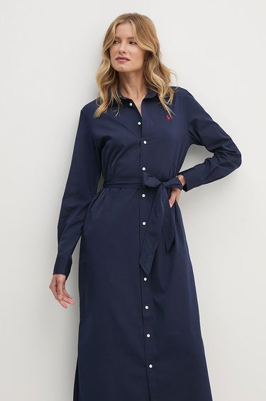 Pокля Polo by Ralph Lauren Long Sleeve Midi Shirt Dress Синьо | 211944007, 3