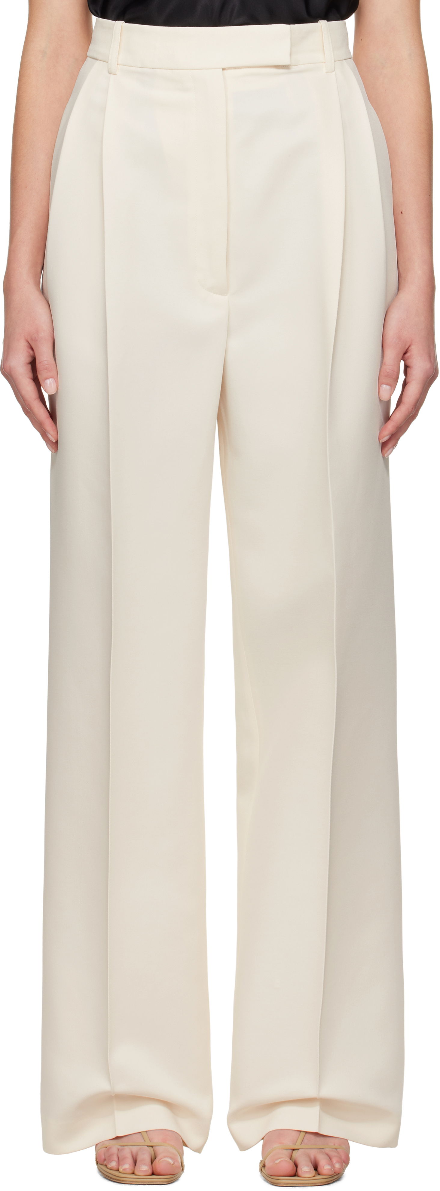 Панталони Róhe Róhe High-Waist Tailored Trousers Бяло | 414-30-052, 0