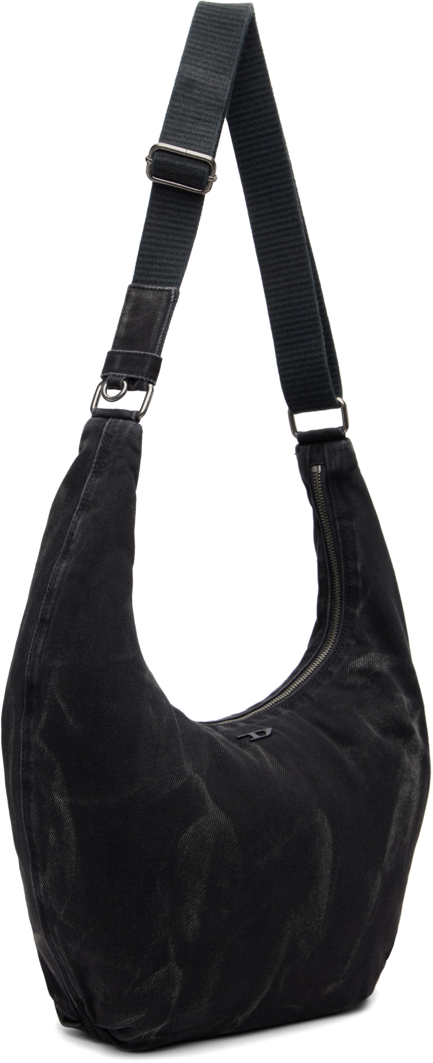 Чанта през рамо Diesel Rave X Washed Denim Crescent Shoulder Bag Черно | X10414-P4485-T8013, 1