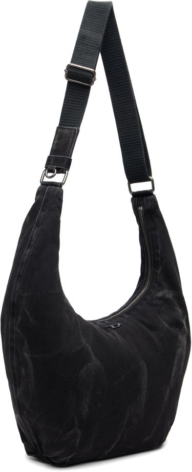 Чанта през рамо Diesel Rave X Washed Denim Crescent Shoulder Bag Черно | X10414-P4485-T8013, 1