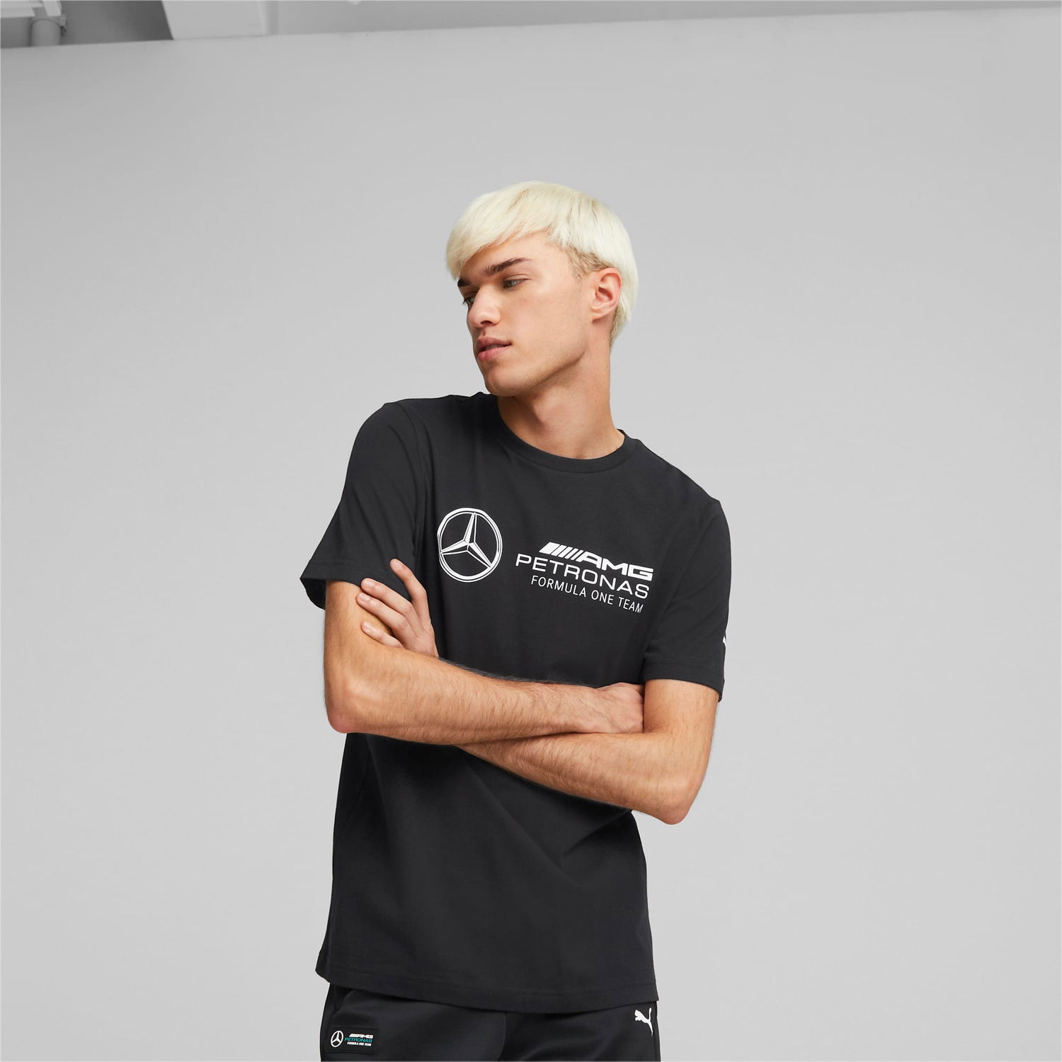 Тениска Puma Mercedes AMG Petronas Motorsport F1 Essentials Logo T-Shirt Черно | 536447_01, 1