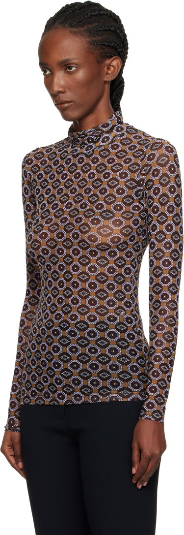 Тениски и потници Dries Van Noten Dries Van Noten Transparent Mesh Long-Sleeve Turtleneck with Geometric Print Многоцветен | 252-011121-2623, 3