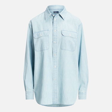 Риза Polo by Ralph Lauren Embellished Cotton-Chambray Shirt Синьо | 211935142001, 0