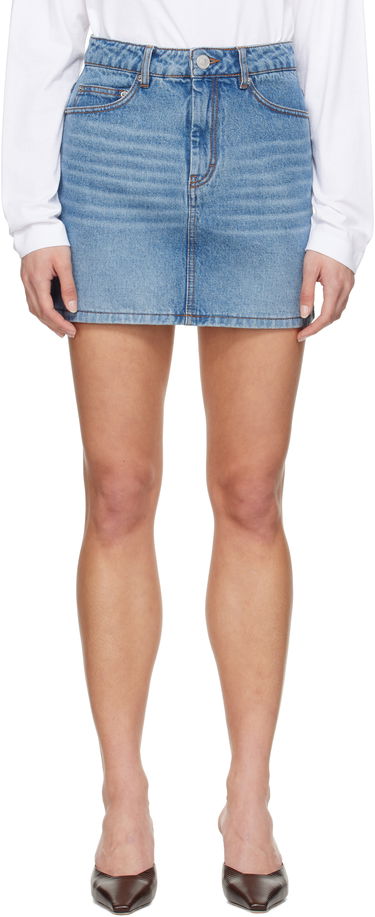 Пола AMI AMI Paris Faded Denim Miniskirt Синьо | FSK037.DE0046, 0