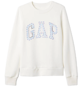Crewneck Sweatshirt with Sequin Hearts Applique