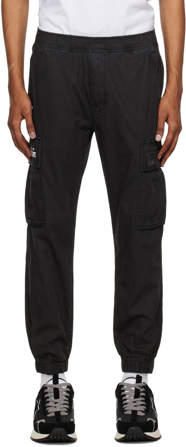 Карго панталони AAPE by A Bathing Ape AAPE by A Bathing Ape Embroidered Cargo Pants Черно | AAPPTM6959XXKBKX, 0