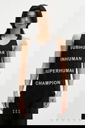 Rick Owens DRKSHDW Knitted Basketball Tank with Subhuman Inhuman Superhuman Champion Lettering