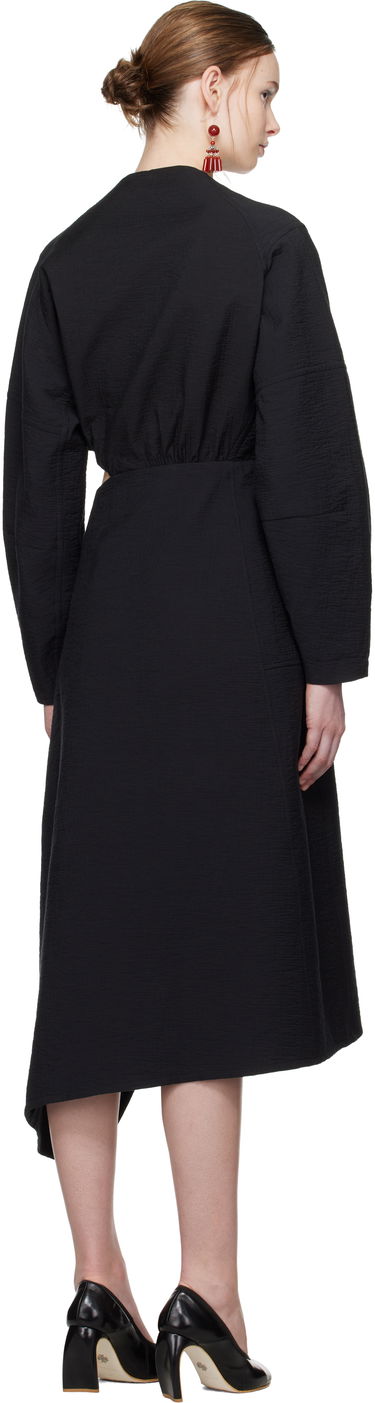 Pокля Tory Burch Tory Burch Cotton Wrap Midi Dress Черно | 173644-001, 2