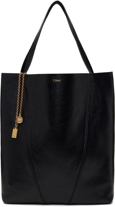 Голяма пазарска чанта CHLOÉ Chloé 'Spin' Large Tote Черно | CHC25SS810N84, 0