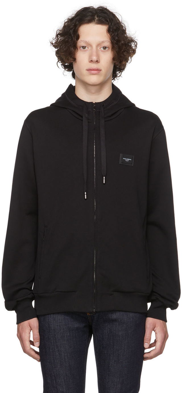 Black Cotton Hoodie