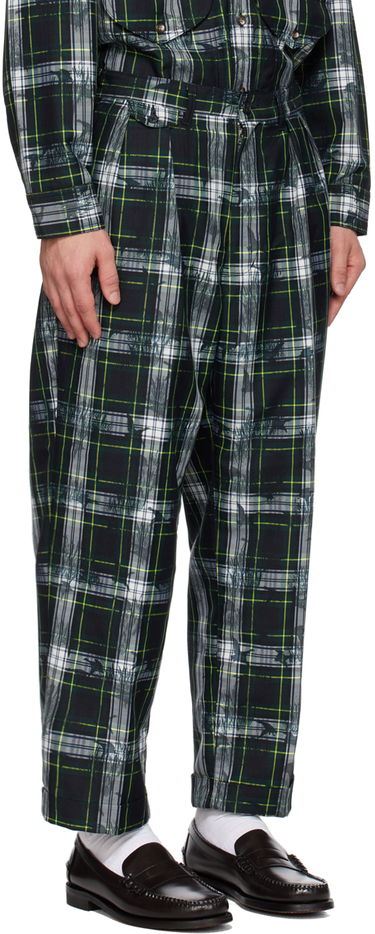 Панталони BEAMS BEAMS PLUS Check Pleated Trousers Зелено | 38230088874, 1