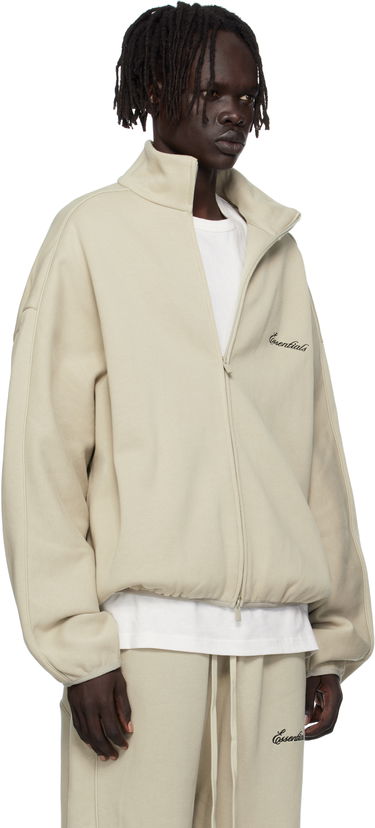 Яке Fear of God Fear of God ESSENTIALS Modern Fit Fleece Track Jacket Бежово | 202SP256896F, 1