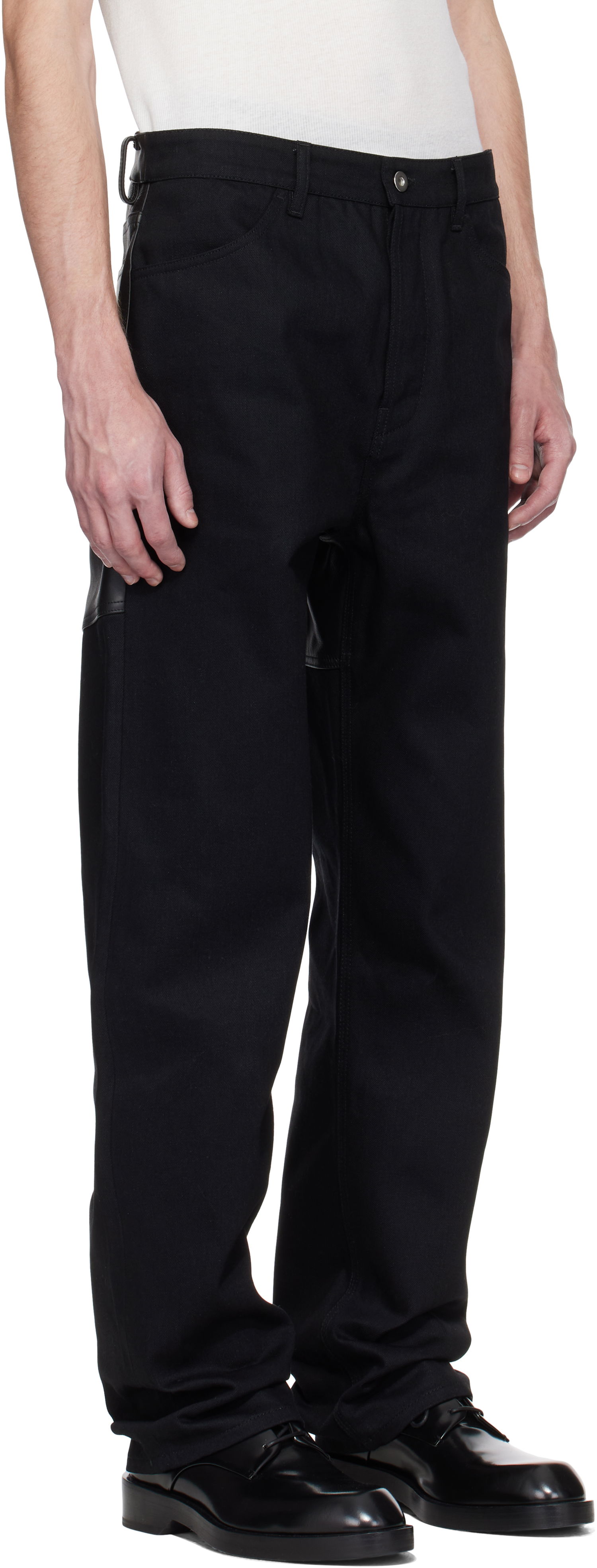 Карго панталони Jil Sander Jil Sander Leather Jeans Черно | J22KA0267_J46655, 1