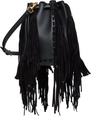Дамска чанта Valentino Valentino Garavani Nellcôte Small Fringed Bucket Bag Черно | 6W2B0R28LUJ, 2