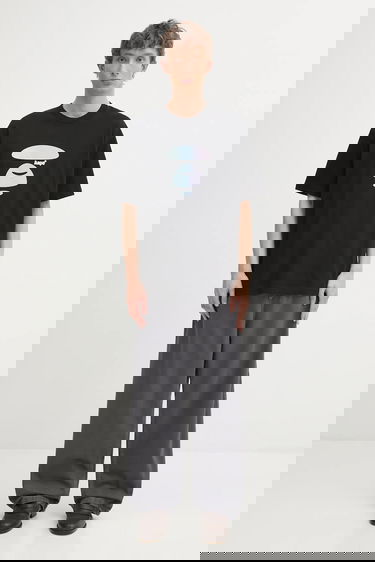 Тениска AAPE by A Bathing Ape Basic Iridescent Ape Head Logo T-Shirt Черно | AAPTEM1642XXO, 4