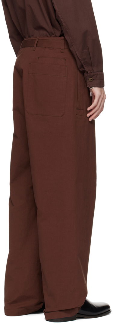 Панталони LEMAIRE LEMAIRE Seamless Belted Trousers Кафяво | PA1106 LF1220, 2
