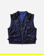 Polypropylene Denim Light Zip Multi-Pocket Utility Vest Rinsed