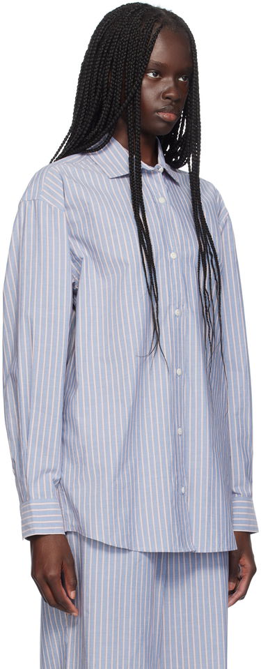 Риза Baserange Baserange Ole Striped Long Sleeve Shirt Синьо | SHOL-PO-AU24, 1