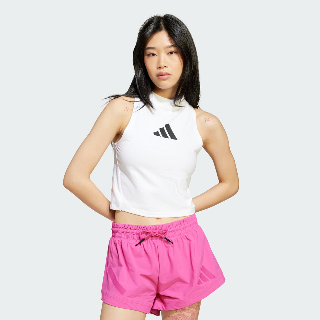 Потник adidas Performance Cropped Mock Neck Training Tank Top Бяло | JX4316, 0