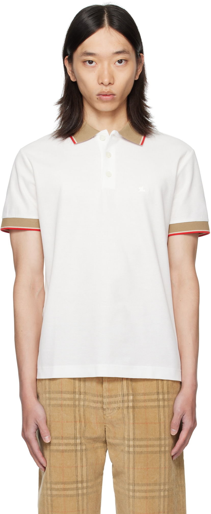 Поло тениска Burberry Burberry Logo Collar Polo Бяло | 8110096