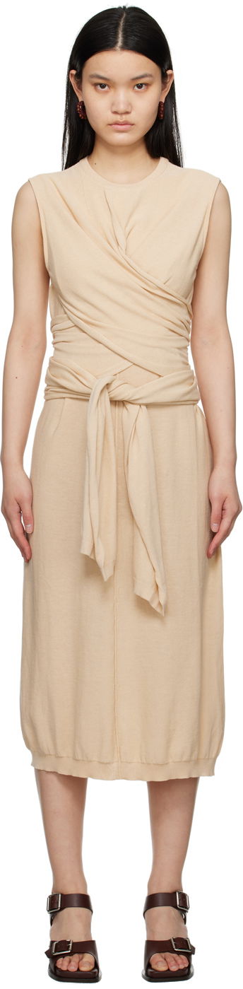 Pокля LEMAIRE Midi Dress With Knot Бежово | DR1022 LK116, 0