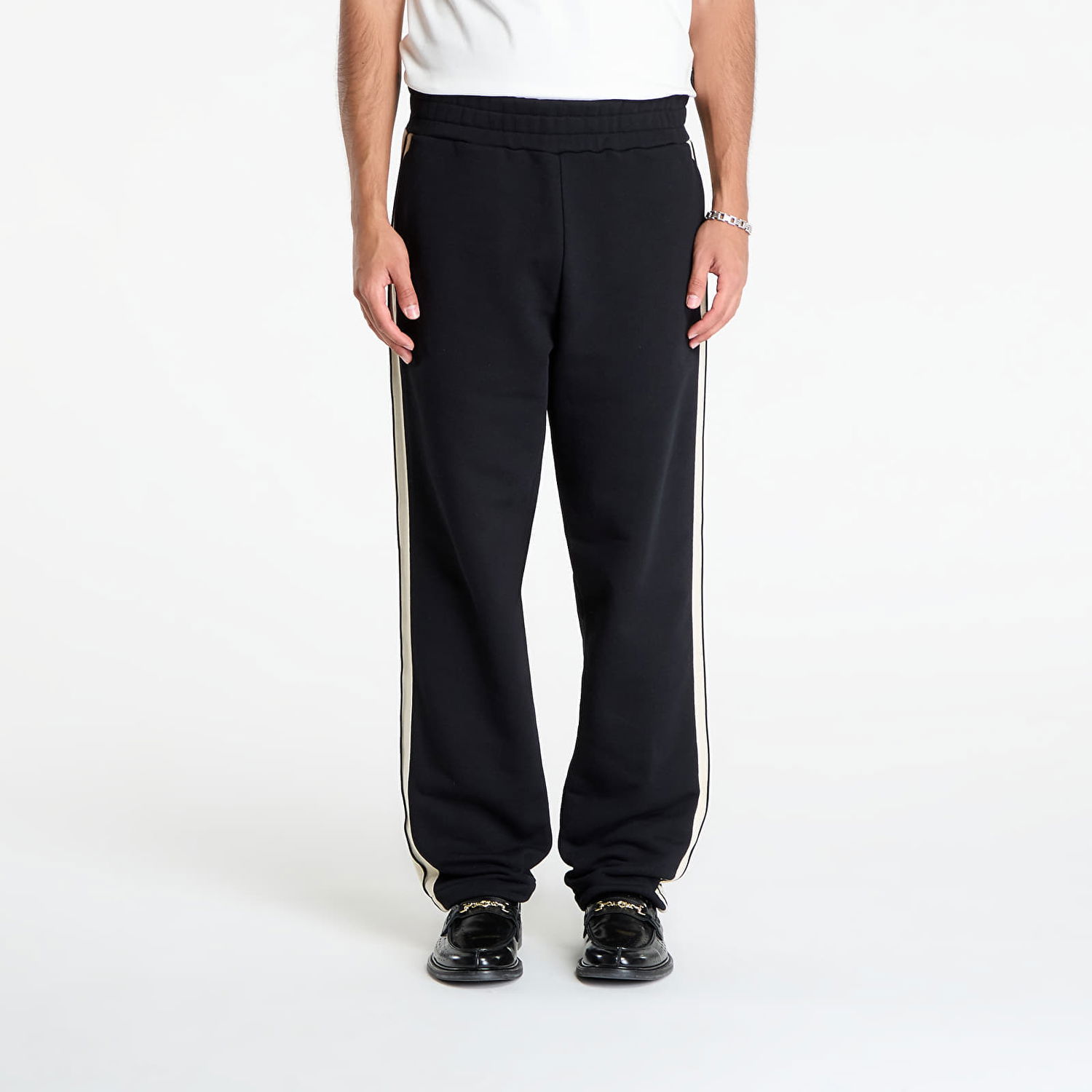 Спортни панталони Palm Angels Palm Angels Curved Logo Track Sweatpants Черно | PMCH02KF25FLE0011003, 0