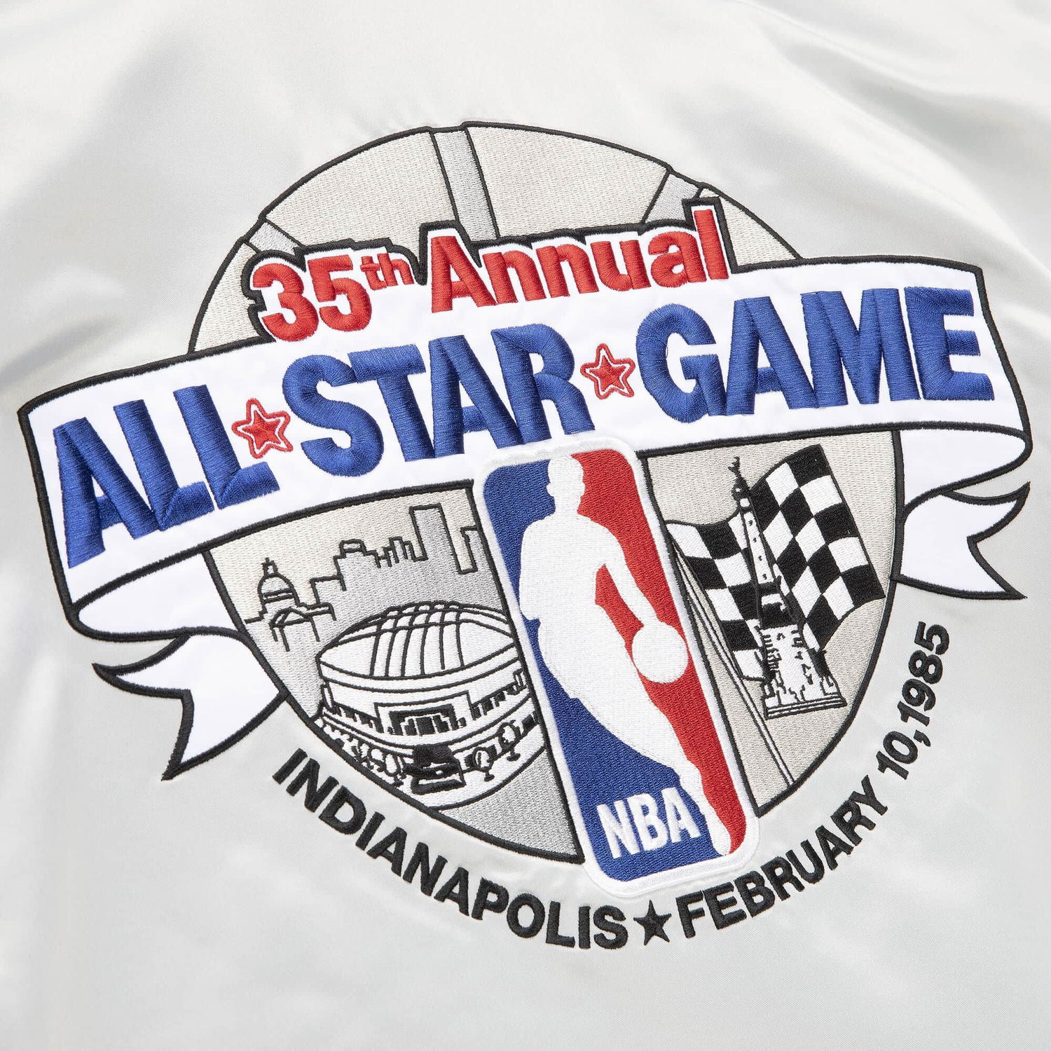 Яке Mitchell & Ness All Star Heavyweight Satin Jacket Сиво | STJKAJ19062-ASGSILV, 1