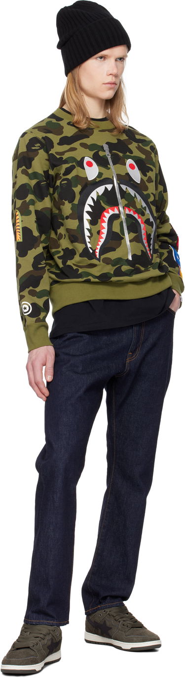 Суитчър BAPE A Bathing Ape 1st Camo Shark Crewneck Sweatshirt Зелено | 001SWK801010M, 3