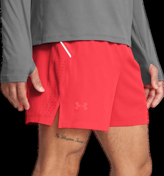 UA LAUNCH PRO 5 SHORTS Red