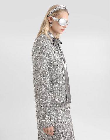 Яке Dolce & Gabbana Single-breasted Embroidered Jacket With Stones Металик | F29UEZGDDG9S8400, 3