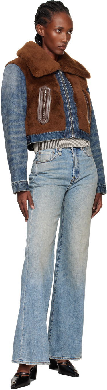 Яке R13 R13 Cropped Denim & Faux Fur Jacket Синьо | R13WD178-D246A, 3