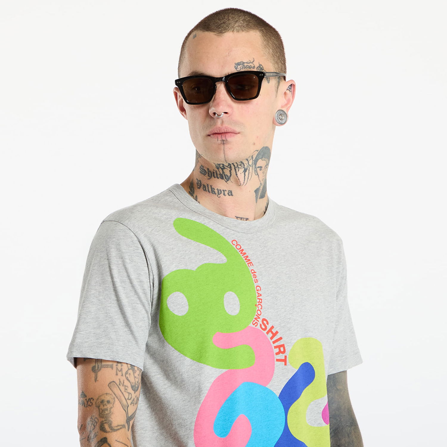 Тениска Comme des Garçons Comme des Garçons SHIRT T-Shirt With Graphic Print Сиво | FP-T003-W25 Black, 1