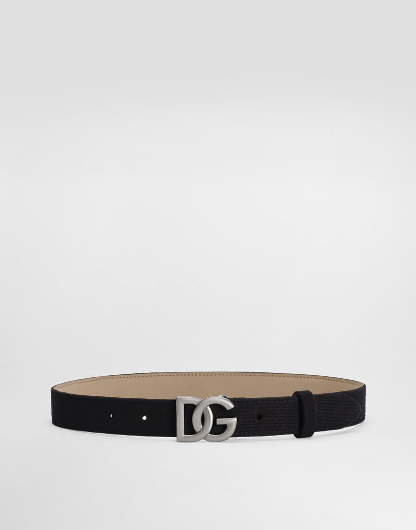 Колани Dolce & Gabbana Canvas And Calfskin DG Logo Belt Черно | EC0083A00698B979