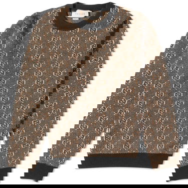 Пуловер Gucci GG Logo Crewneck Кафяво | 761549-XKDK5-2673, 0