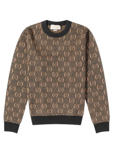 Пуловер Gucci GG Logo Crewneck Кафяво | 761549-XKDK5-2673