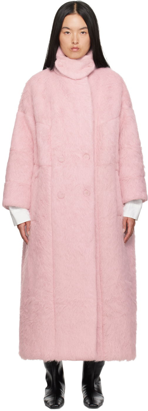 Палта Dries Van Noten Long Cocoon Coat Розово | 242-010211-9343, 0