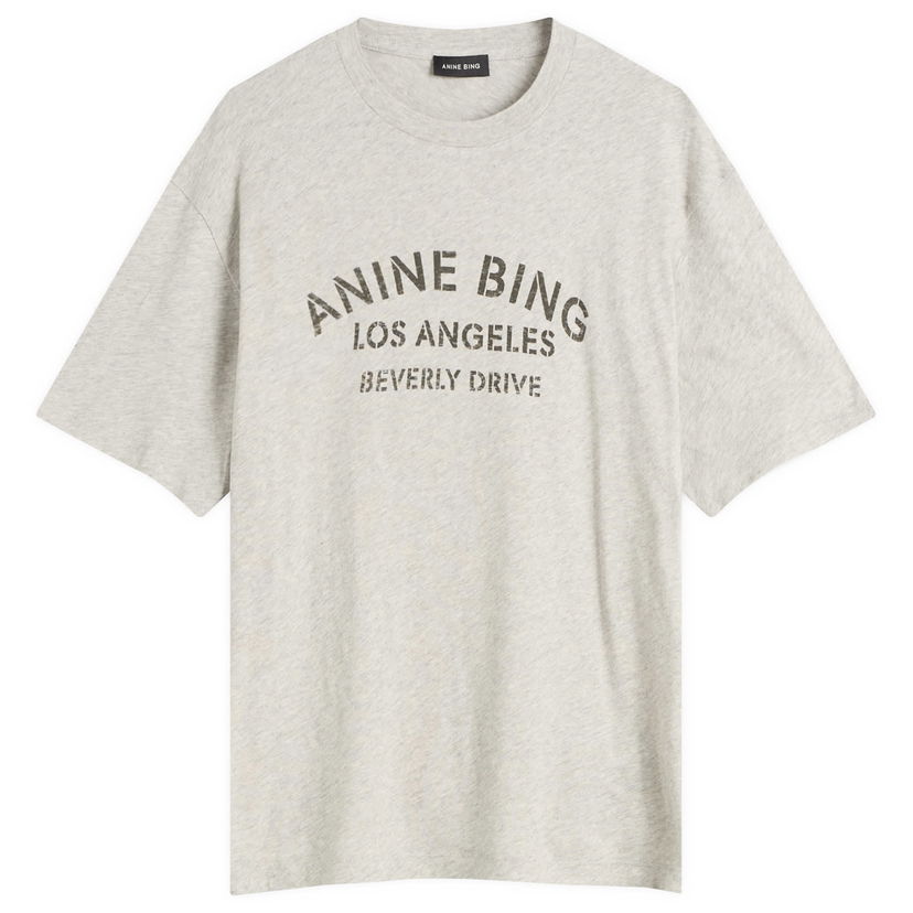 Тениска Anine Bing Cohen Los Angeles Stencil T-Shirt Сиво | A-08-11519-WAGR1