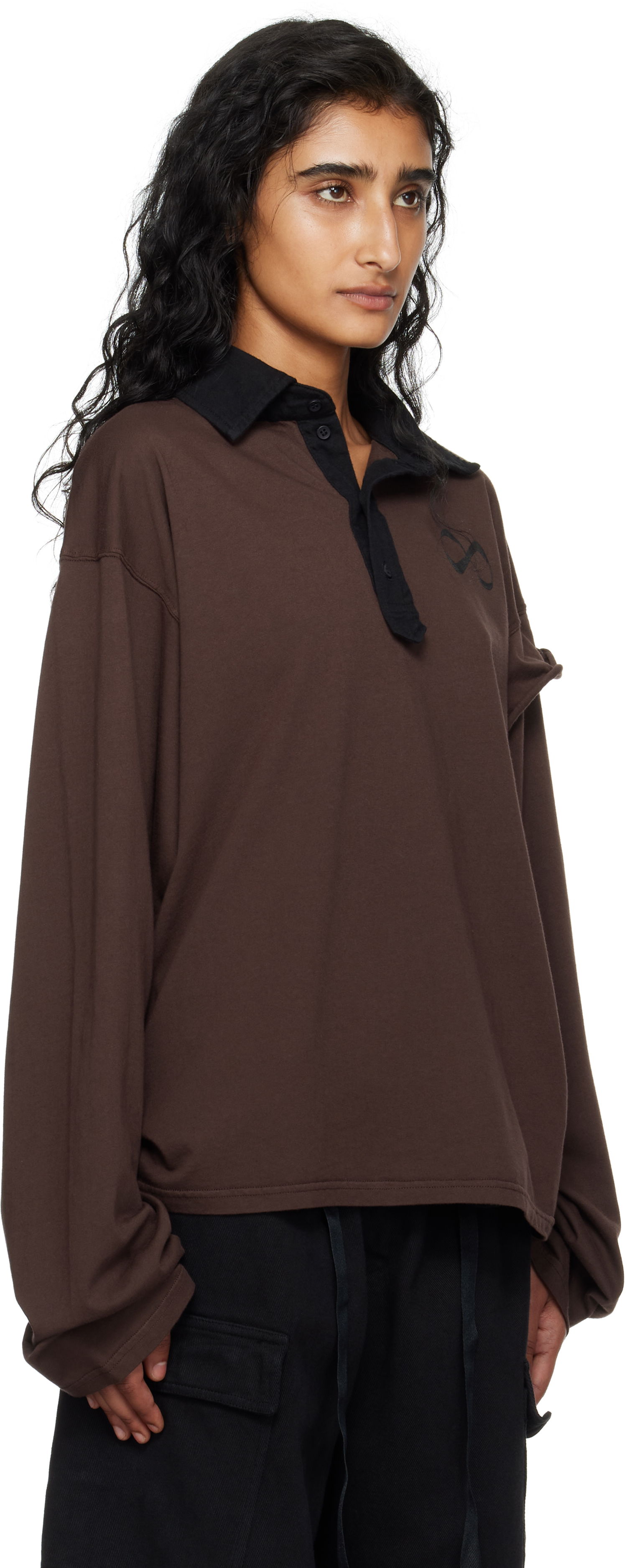 Поло тениска Ottolinger Ottolinger Long Sleeve Polo Кафяво | 115-102915-03, 1