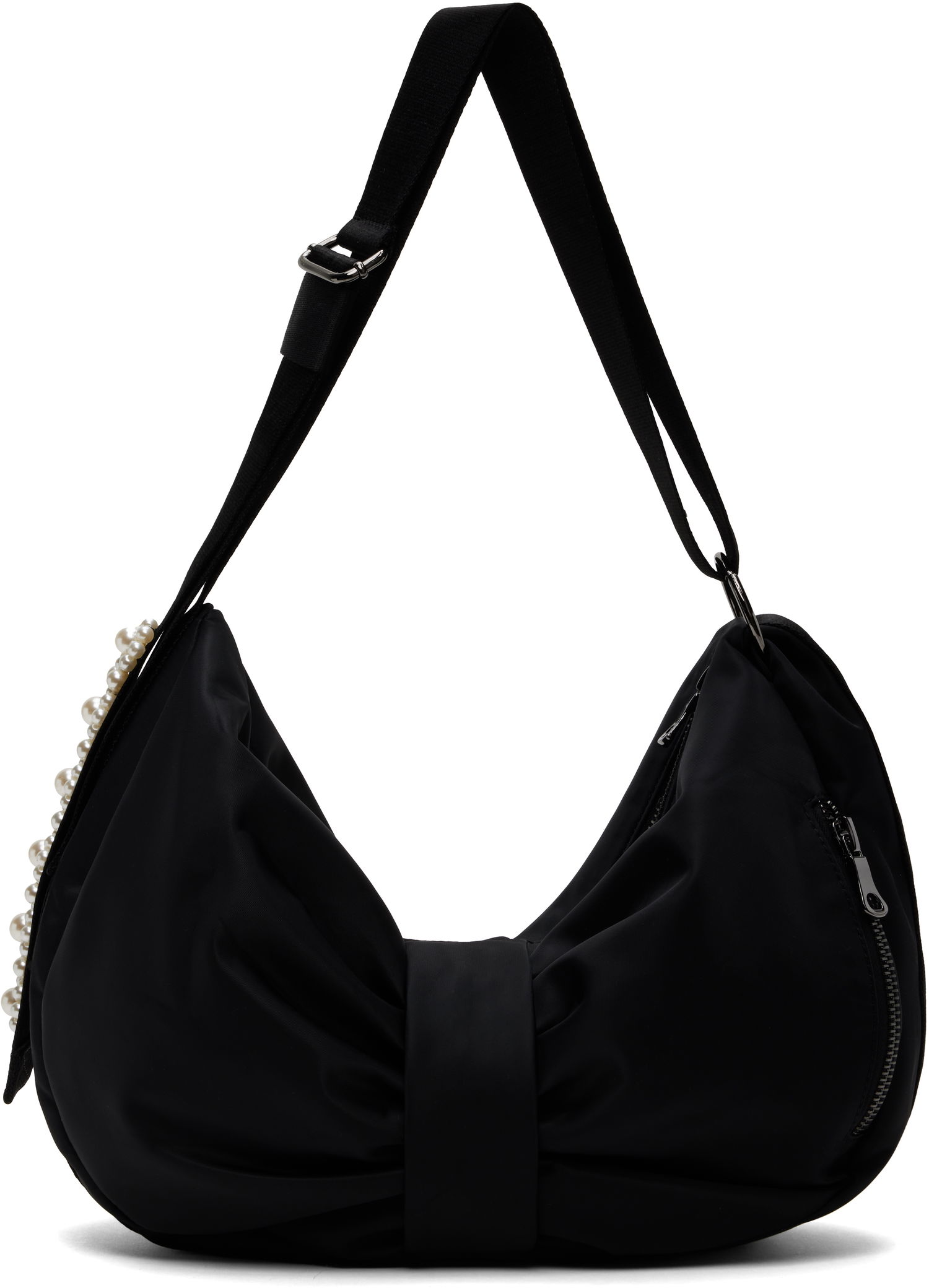 Чанта през рамо Simone Rocha Simone Rocha Pearl-Embellished Sling Bow Bag Черно | BAG199B 0761, 0