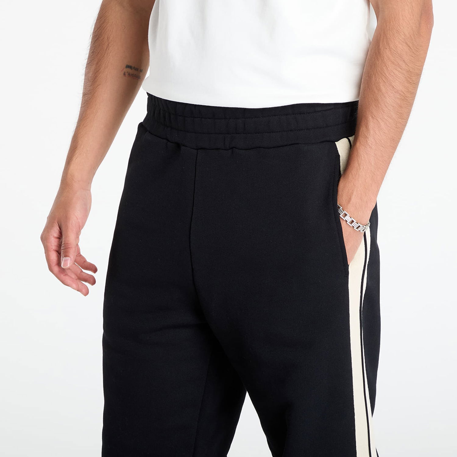 Спортни панталони Palm Angels Palm Angels Curved Logo Track Sweatpants Черно | PMCH02KF25FLE0011003, 1