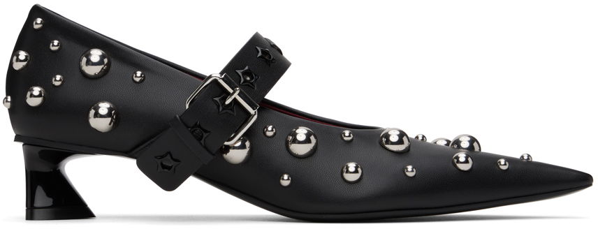 Кецове и обувки Stella McCartney Elsa Studded Kitten Heels Черно | 810422KP027, 0