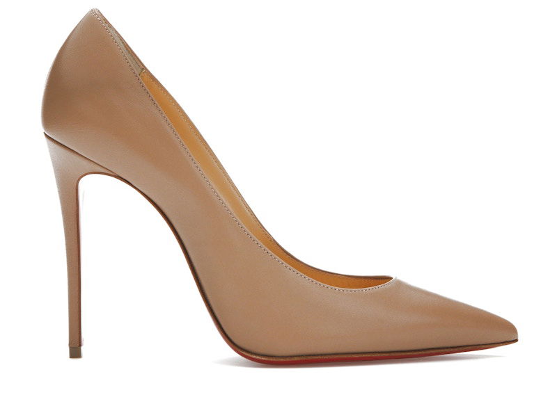 Кецове и обувки Christian Louboutin Kate 100mm Leather Pumps Бежово | 1210663N247