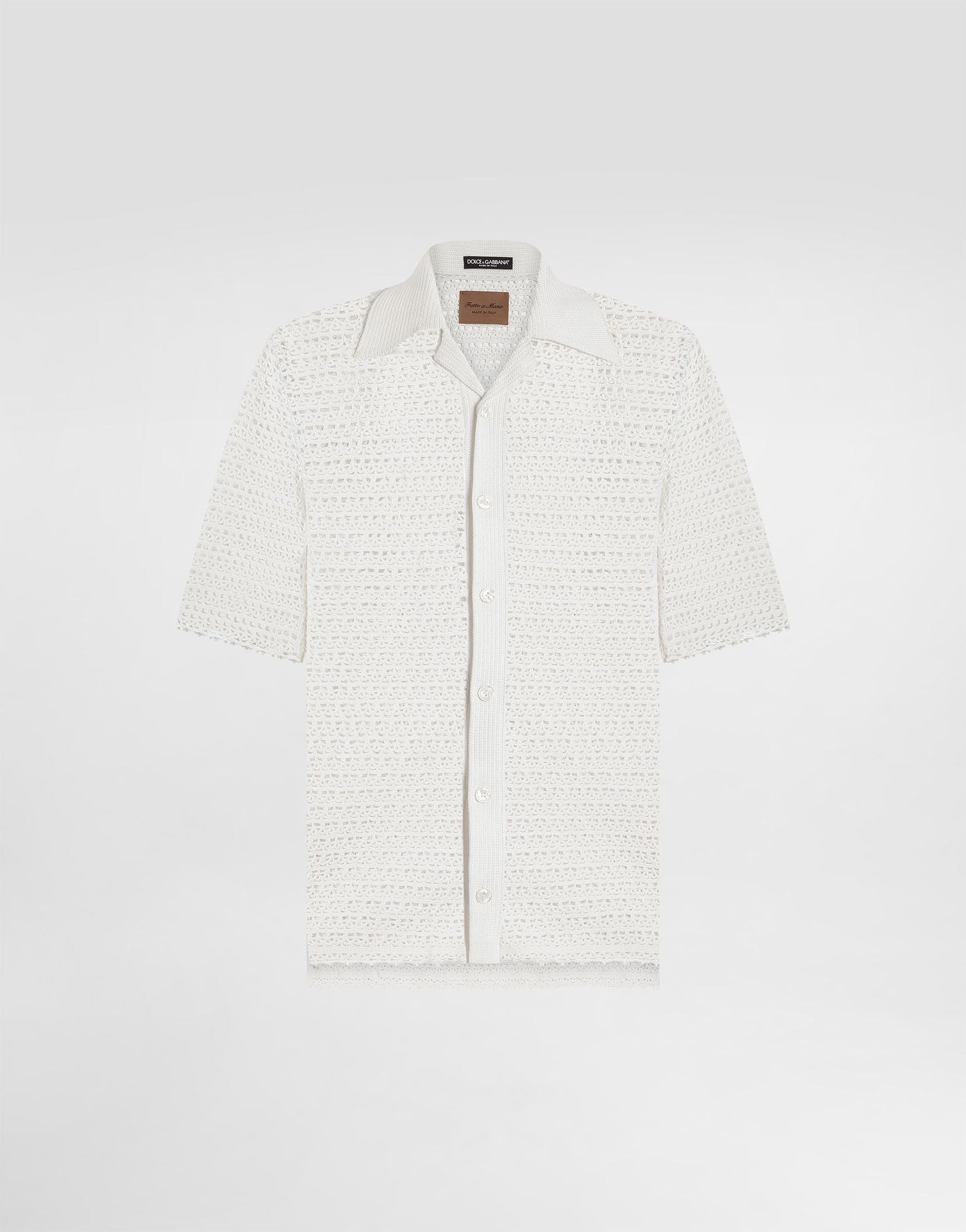 Риза Dolce & Gabbana Dolce & Gabbana Hand-Crocheted Knitted Shirt Бяло | GXV99TJBCFDW0111, 0