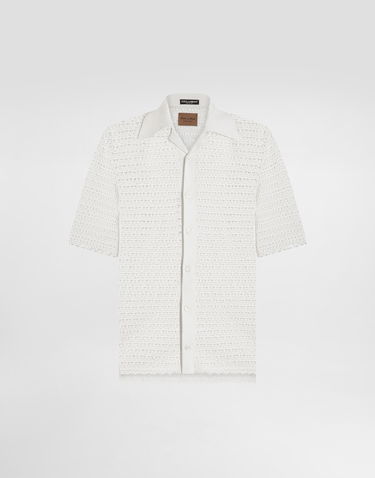 Риза Dolce & Gabbana Dolce & Gabbana Hand-Crocheted Knitted Shirt Бяло | GXV99TJBCFDW0111, 0