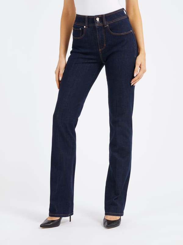 Дънки GUESS High Rise Straight Denim Pant Тъмно синьо | W4RA0VD2QU1, 0