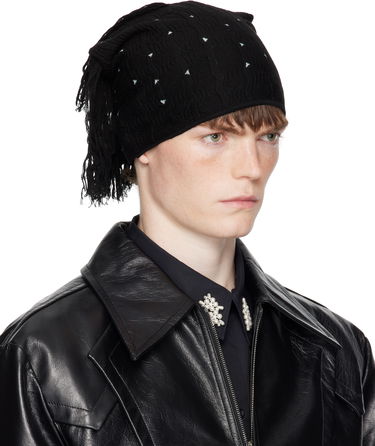 Шапка KIKO KOSTADINOV Kiko Kostadinov Tarr Knit Beanie with Fringe Черно | KKAW25KN11-116, 1