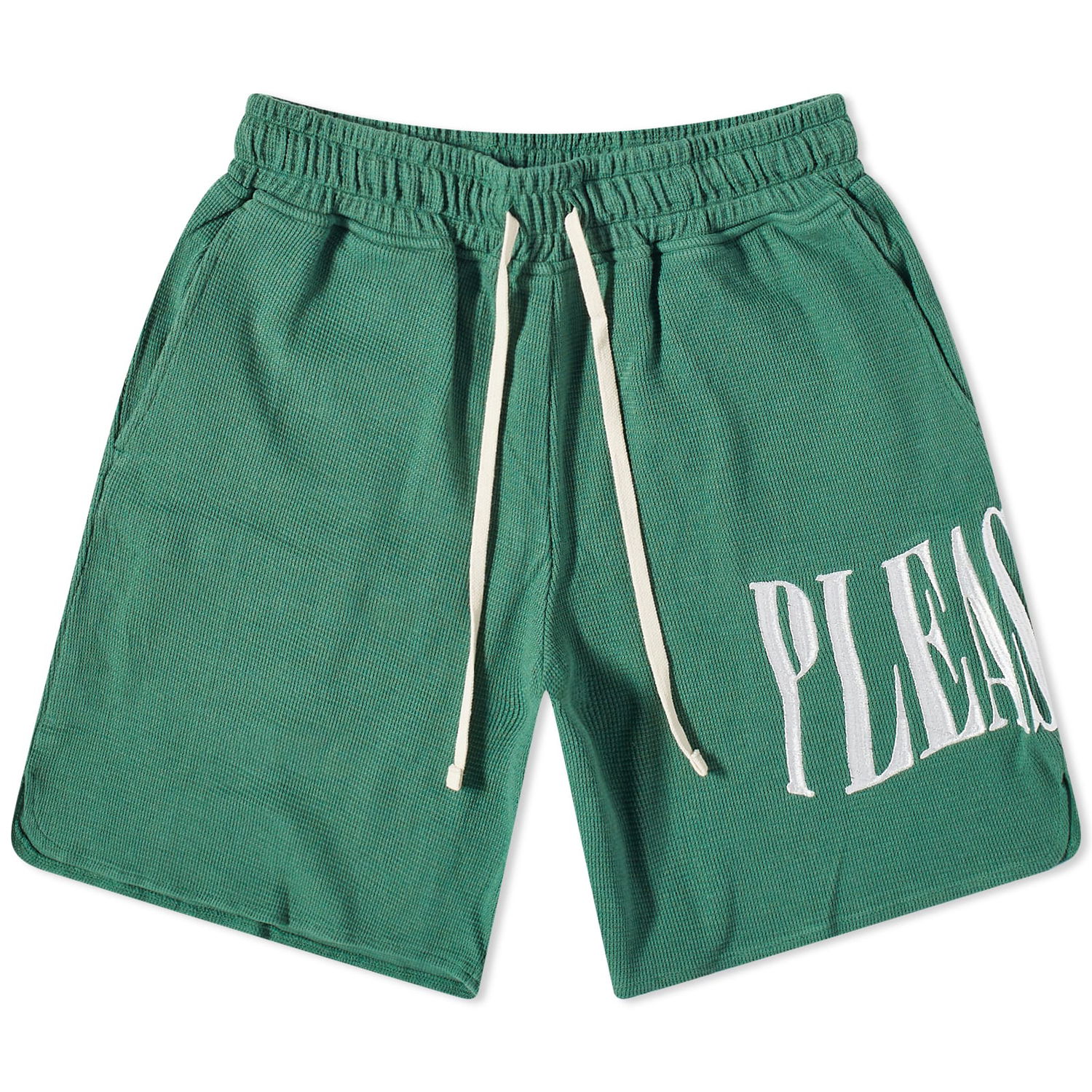 Къси панталони Pleasures Twitch Waffle Knit Short Green Зелено | P23SU036-GRN, 0