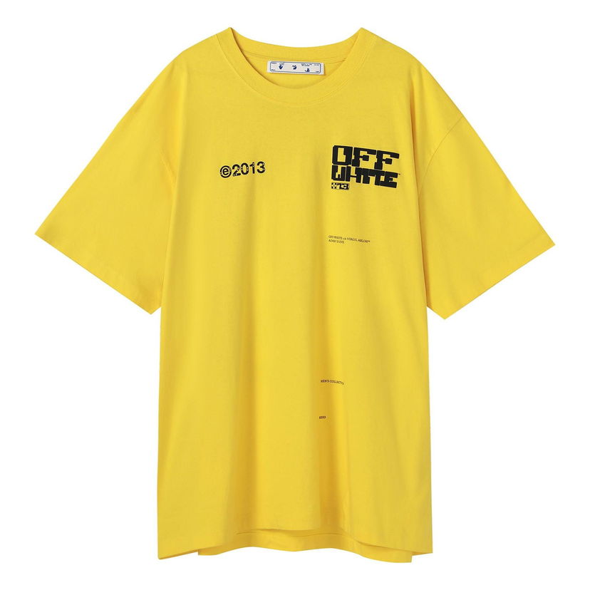 Тениска Off-White SS21 Tech Marker Logo Round Neck T-Shirt Жълто | OMAA038S21JER0081910