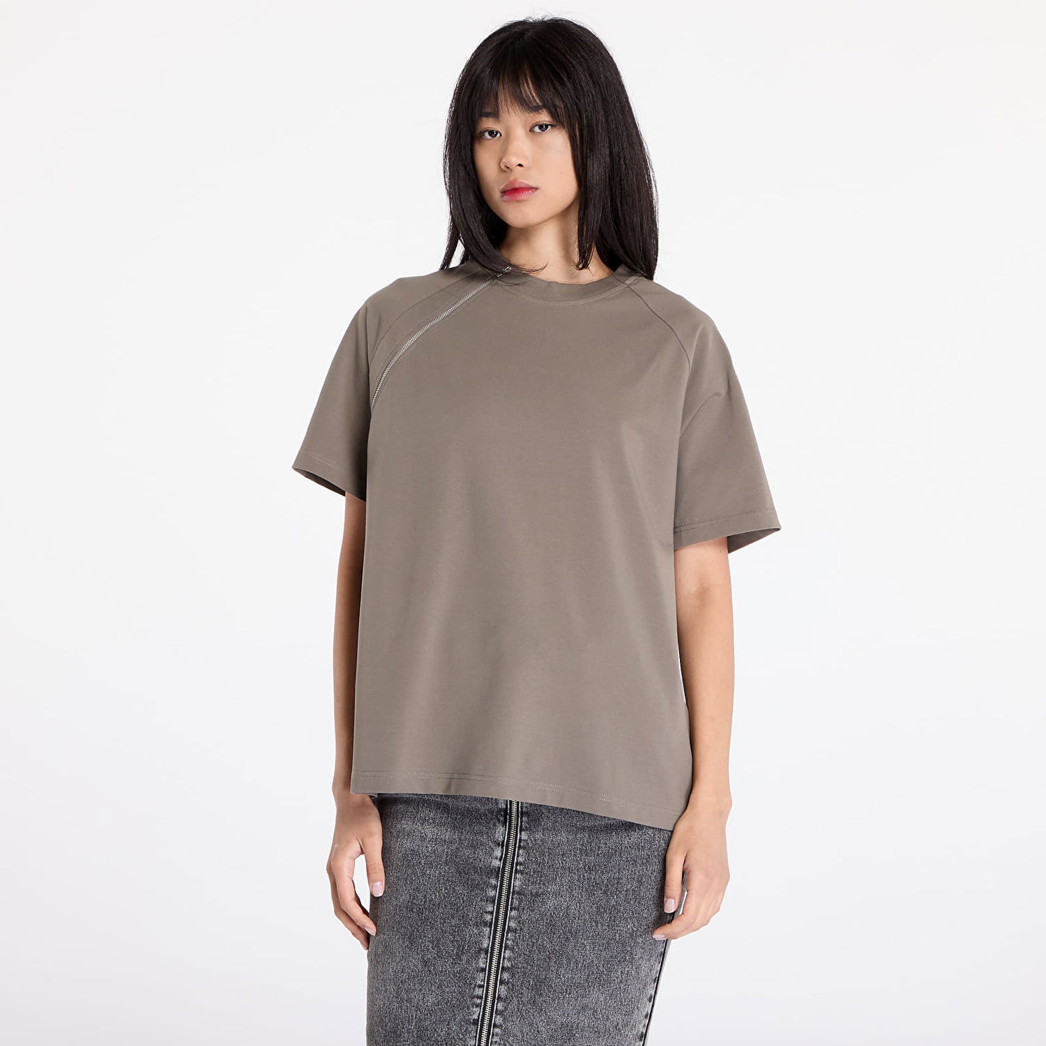 Тениска HELIOT EMIL Sequence Zip T-Shirt Зелено | HE_M_09_090_DG23, 1